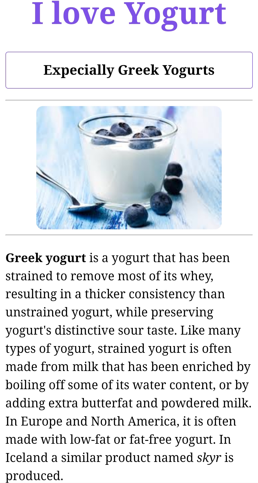 Yogurt project preview